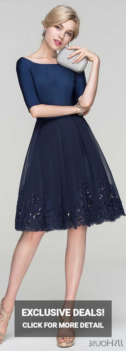 US$ 139.00] A-Line/Princess Scoop Neck Knee-Length Tulle Cocktail ...