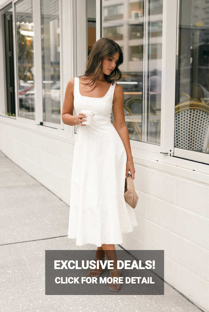 Una Midi Dress - White - Petal &amp; Pup USA