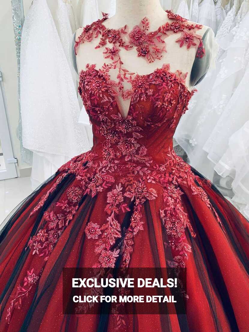 Unique red vintage princess wedding dress made to order, gorgeous ...