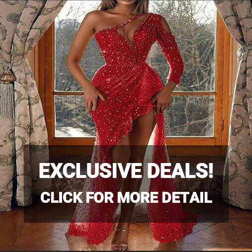 VKEKIEO Birthday Dresses For Women Sexy Evening Gown One Shoulder ...