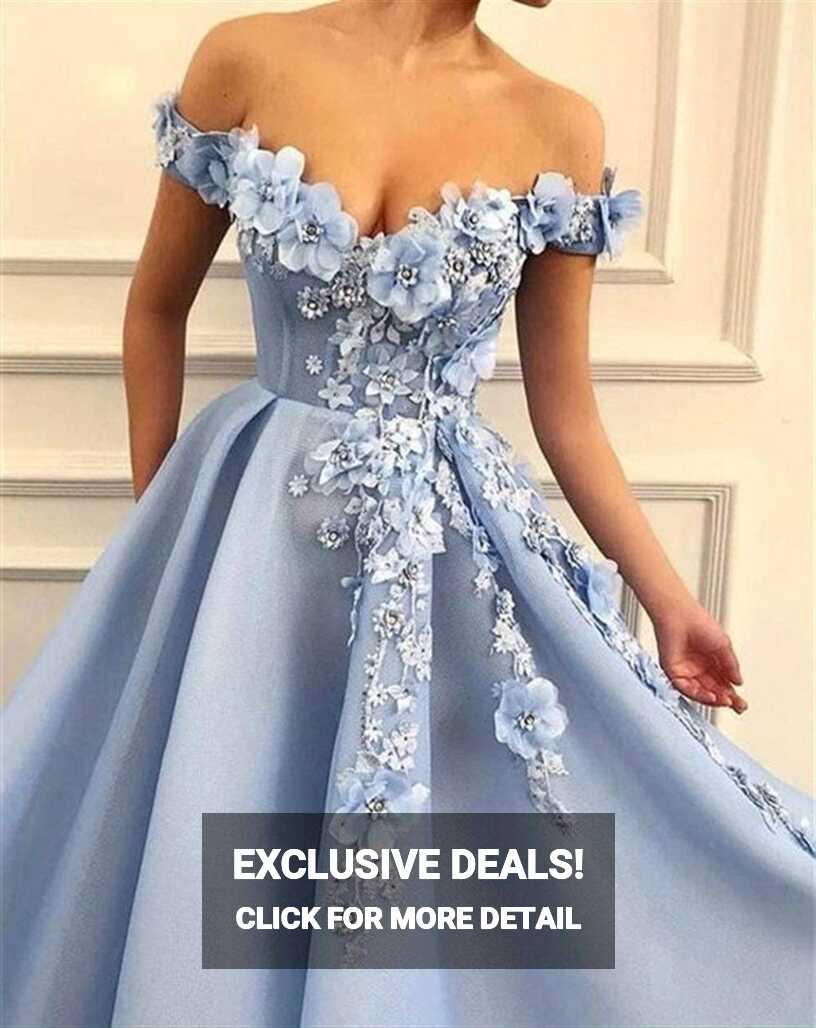 VSDEXR White Wedding Dress Prom Dresses Off Shoulder Prom Dress ...