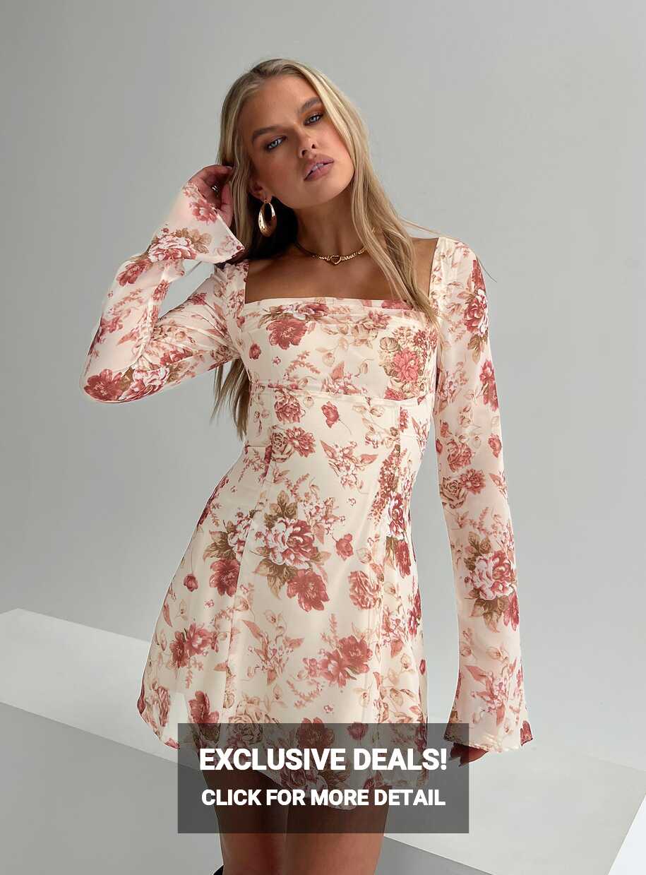 Valentin Long Sleeve Mini Dress Floral