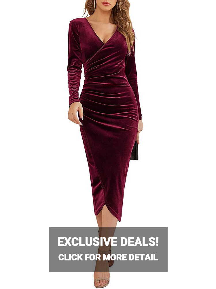 Velvet Wrap Maxi Dress - Elegant Cocktail Party Morocco | Ubuy