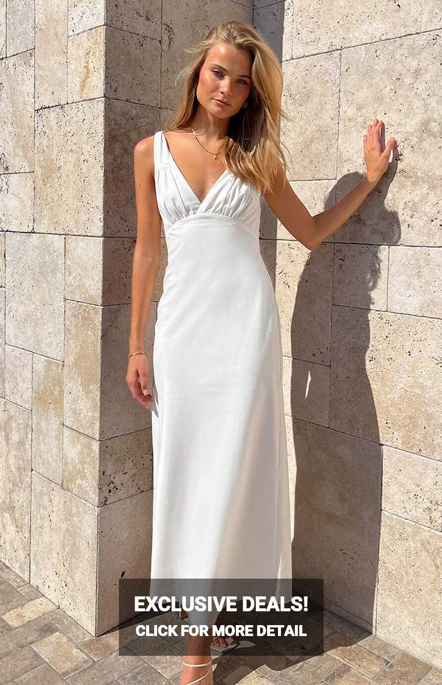 Verlaine White Linen Blend Maxi Dress – Beginning Boutique NZ