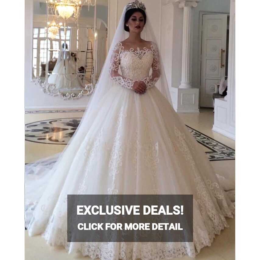 Vestido de Noiva luxury Ball Gown Princess Wedding Dress long ...