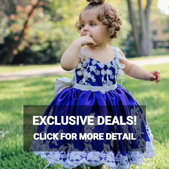 Vintage Lace Royal Blue Childrens Dress In Royal Blue With Beaded ...