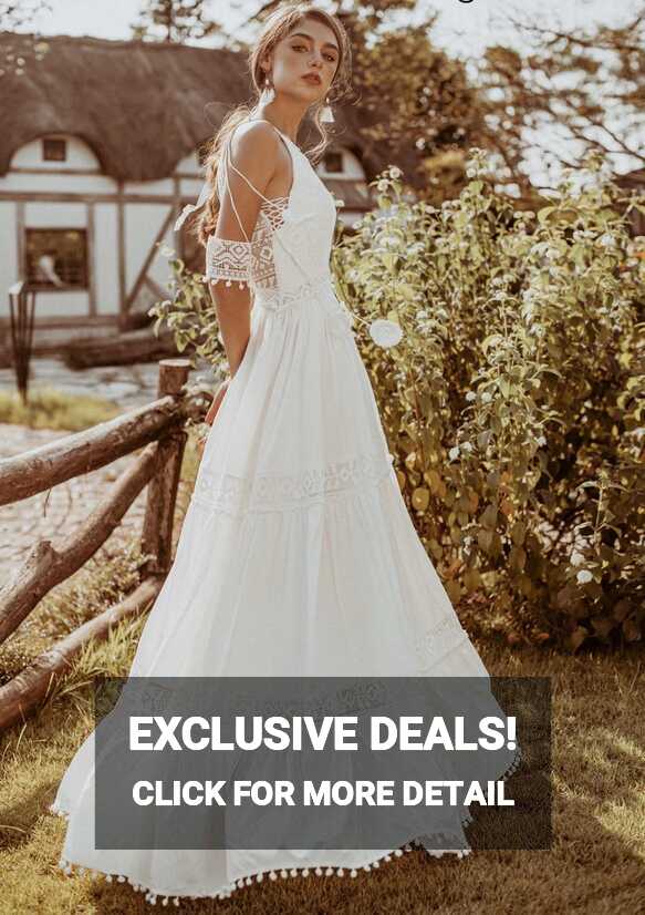 Vintage Sleeveless A-line Lace Bohemian Wedding Dress Boho Wedding ...