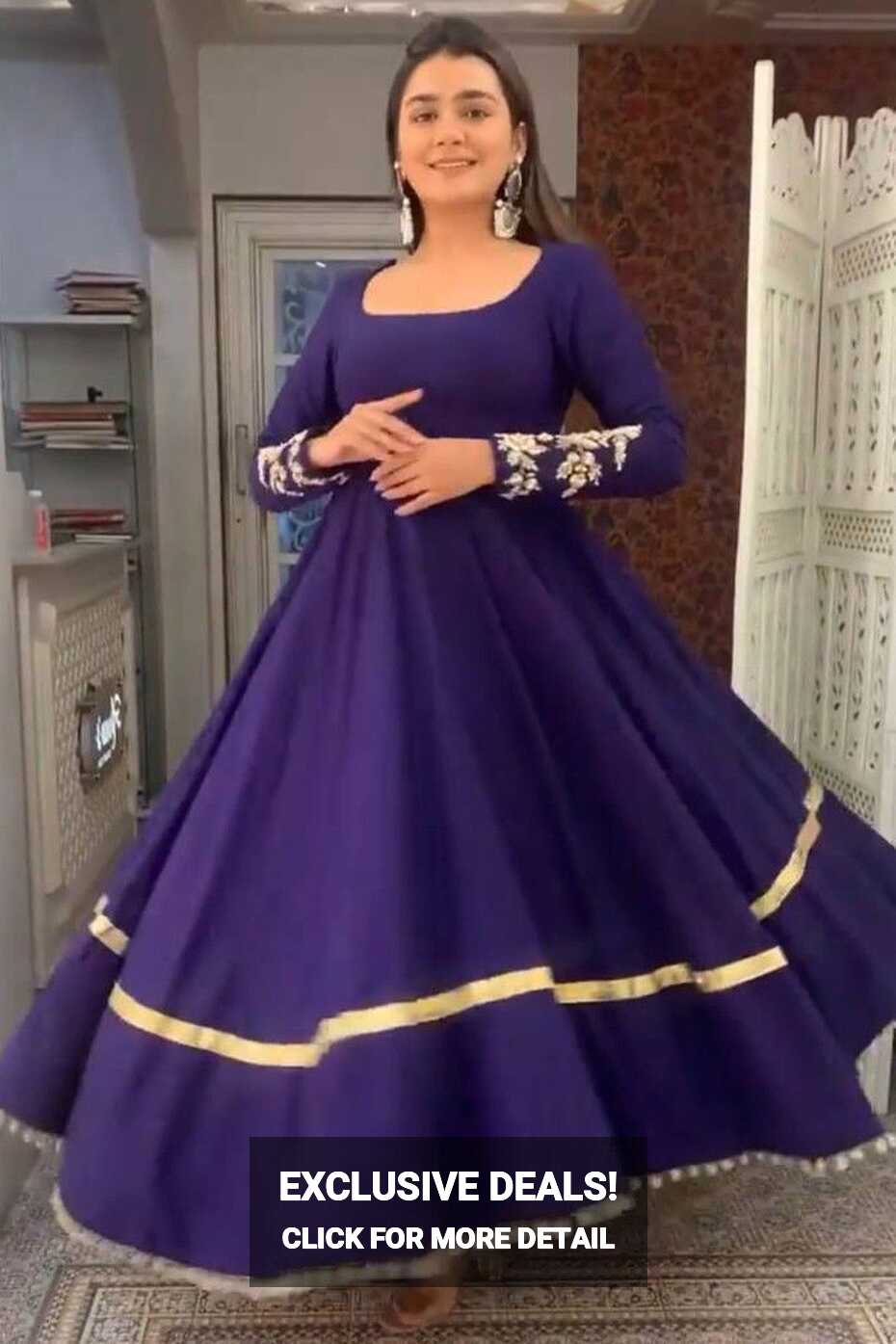 Violet Heavy Georgette Plain Anarkali Style Gown