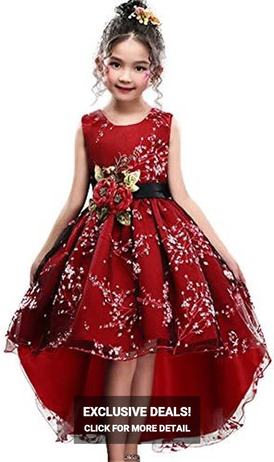 WEONEDREAM Princess Girls Dress for Wedding Birthday Party with ...