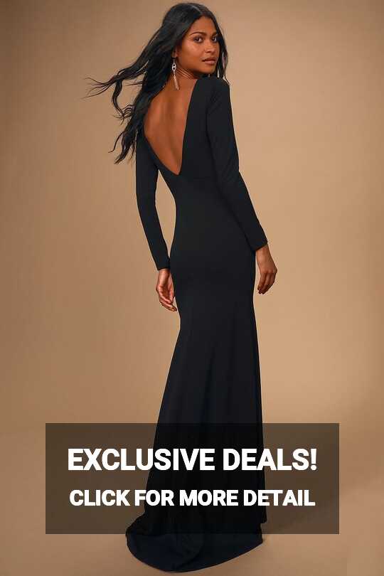 Wait For Me Black Long Sleeve Maxi Dress