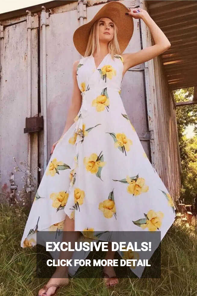 Warehouse Floral Summer Dress White/Yellow / 6