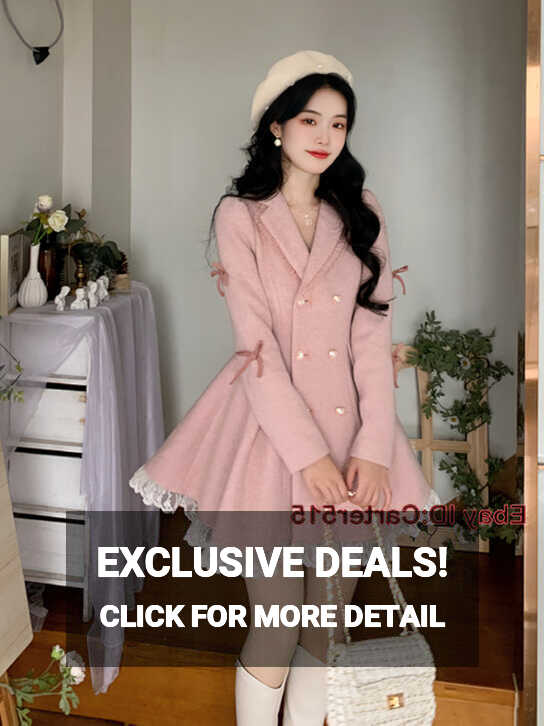 Warm Winter Pink Sweet Elegant Dress Women Lace Korean Style Party ...