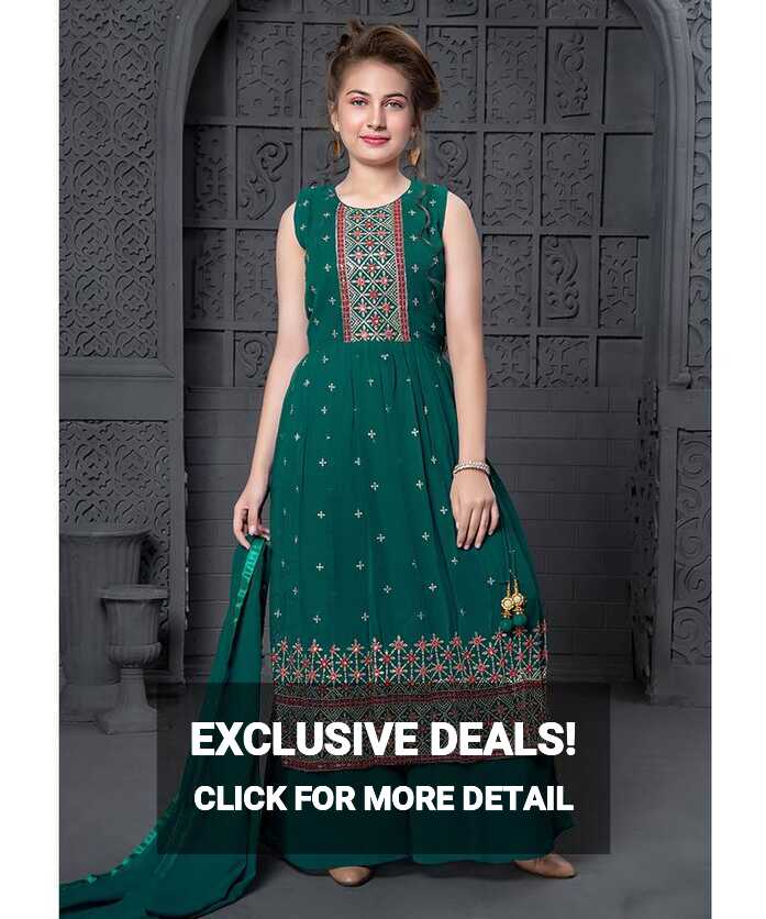 Wedding Designer Green Georgette Naira cut salwar suit - VIRASAT ...