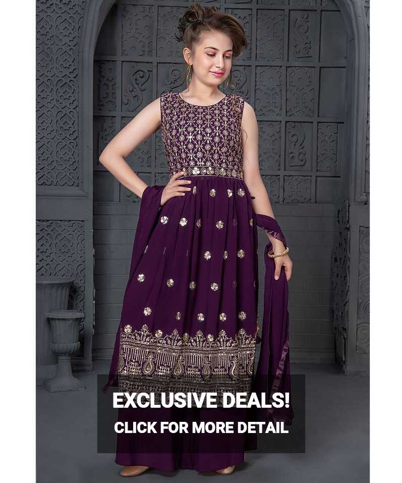 Wedding Designer Purple Georgette Naira cut salwar suit - VIRASAT ...