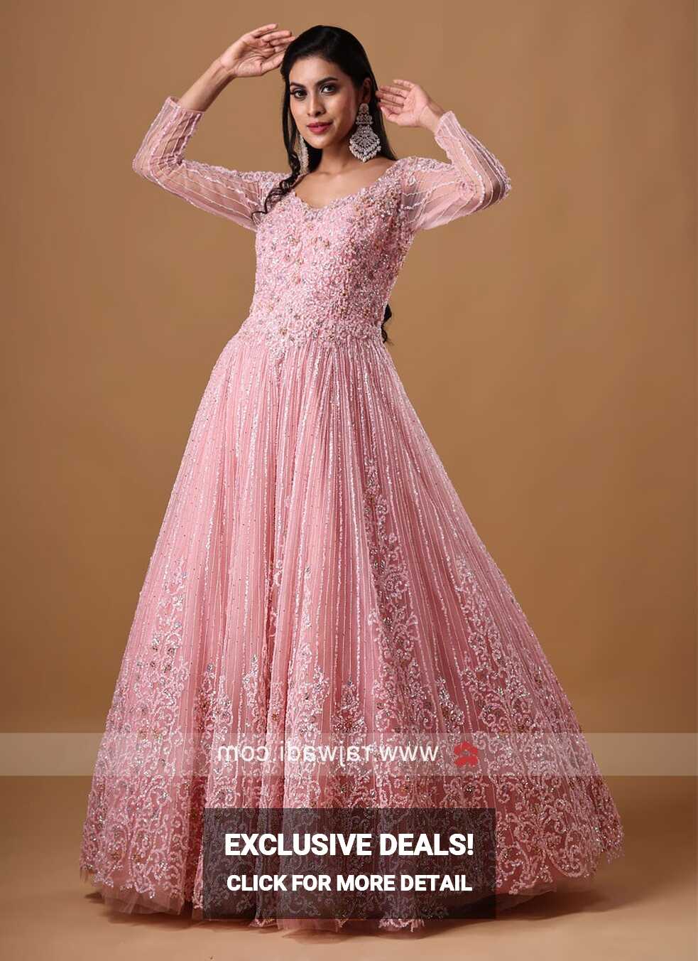 Wedding Wear Sequins Net Gown