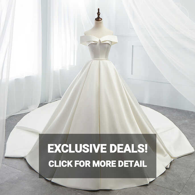 Wedding dress new slim wedding dress simple Satin Wedding Dress ...