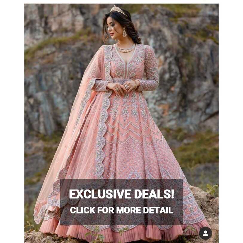 Wedding occasion Special Pink Color Designer Gown in Net ...