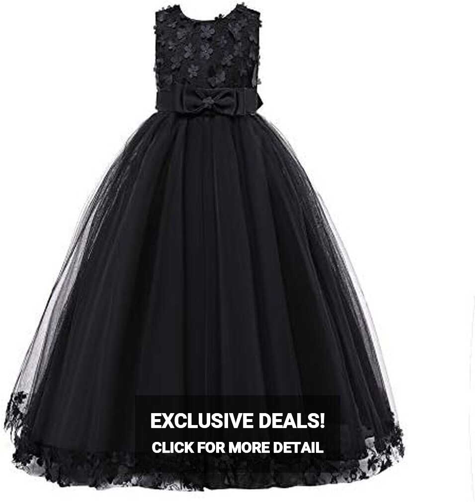 Weileenice 3-16Y Big Girls Lace Bridesmaid Dress Flower Kid ...