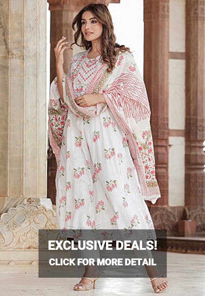 White - A Line Suits - Salwar Kameez: Buy Designer Indian Suits ...