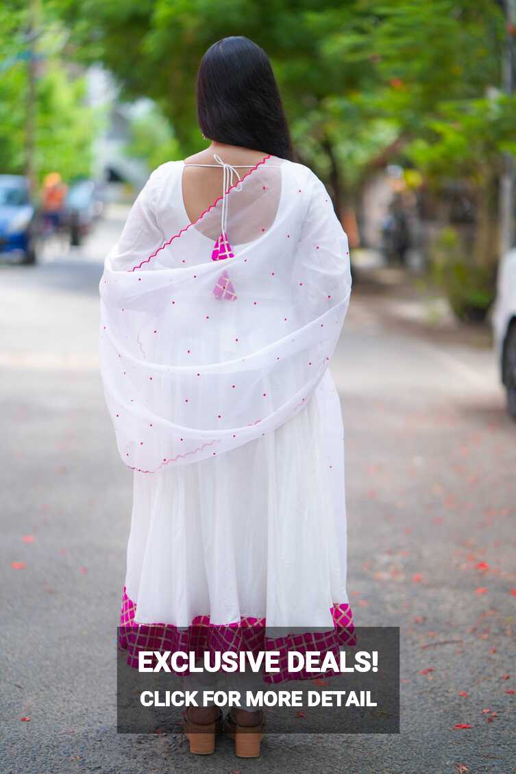 White &amp; Pink Anarkali salwar – YoshnasByEla