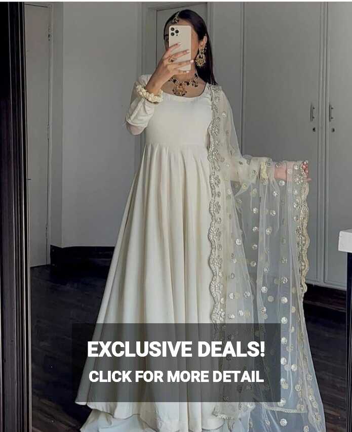 White Anarkali - Etsy