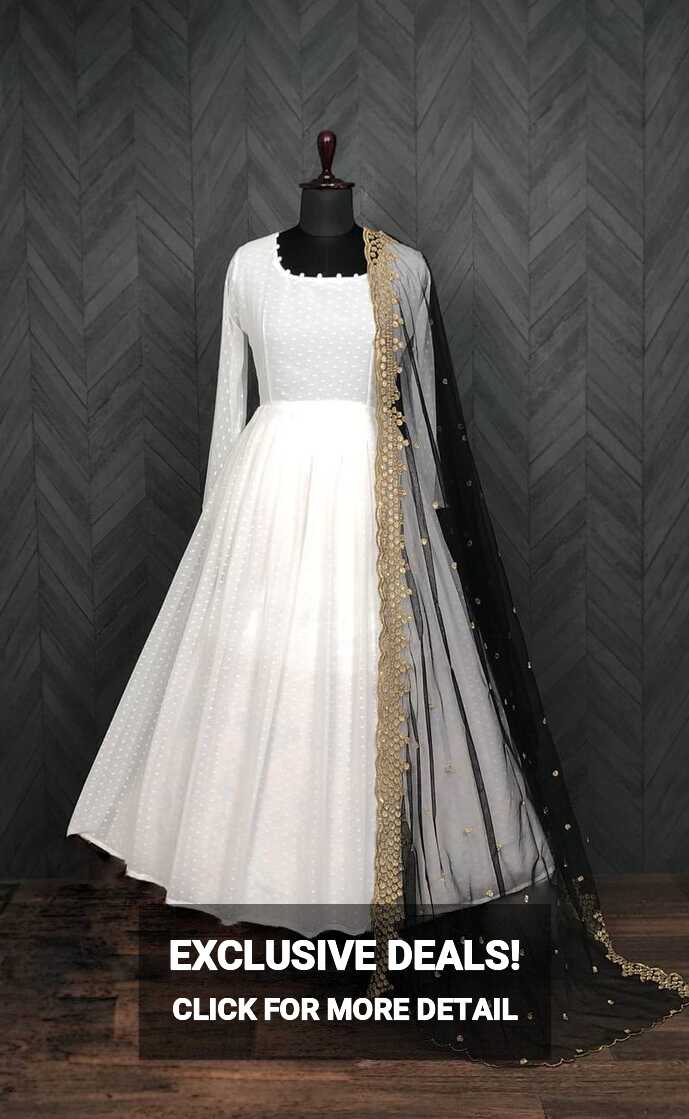 White Anarkali Suit In Fox Georgette With Plain – ReplicaVilla