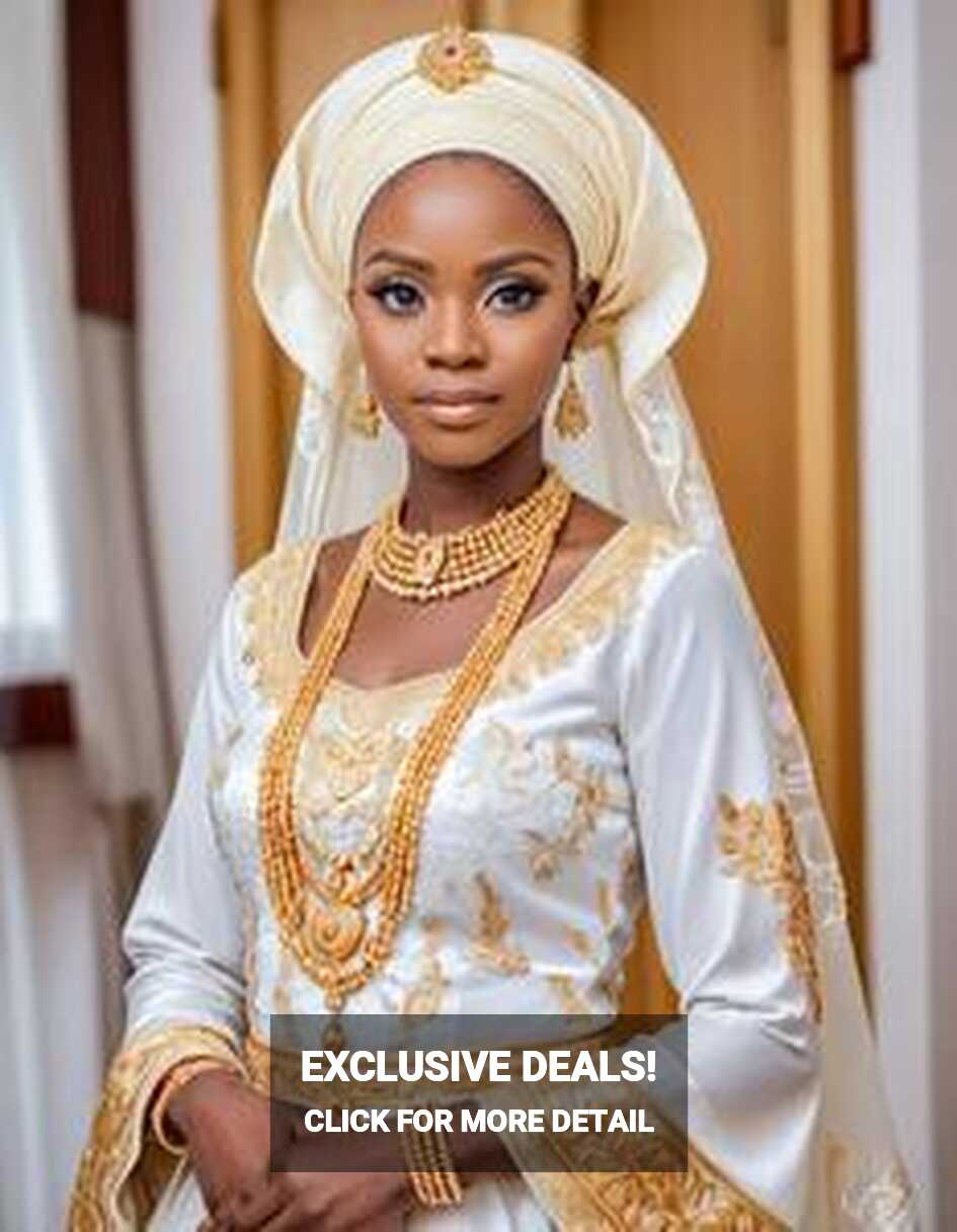 White And Gold Yoruba Traditional Wedding Attire Face Swap ID:2071605