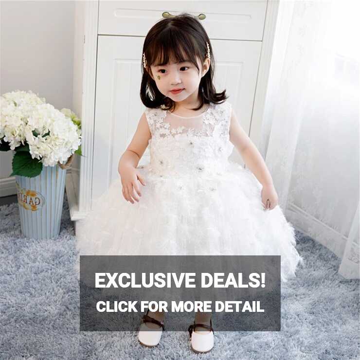 White Baby Girl Dress Baptism Clothes Girl 1 Year Birthday Outfit ...