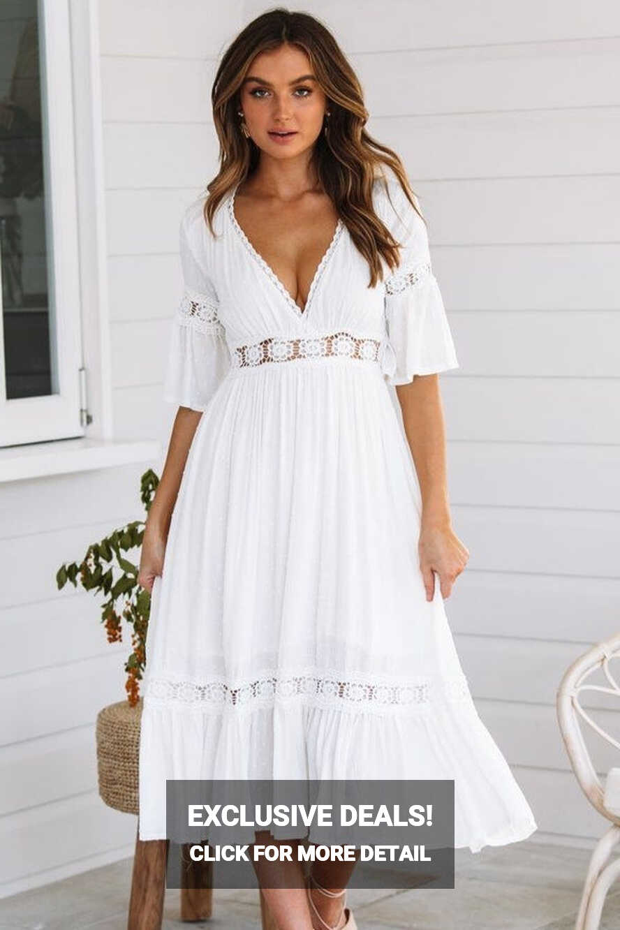 White Bohemian Maxy Dress | Bohemian, Country &amp; Vintage Style