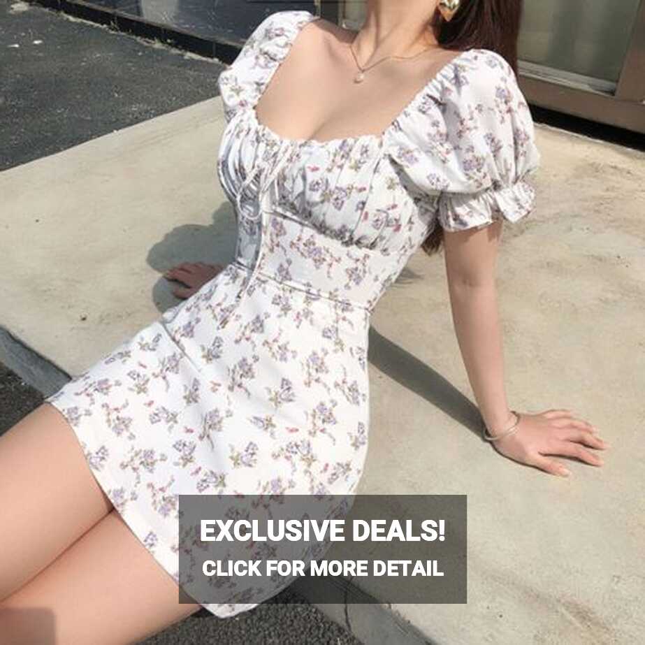 White Casual Floral Summer Bandage Dress