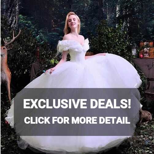 White Cinderella Ball Gown Wedding Dresses Long Off The Shoulder ...