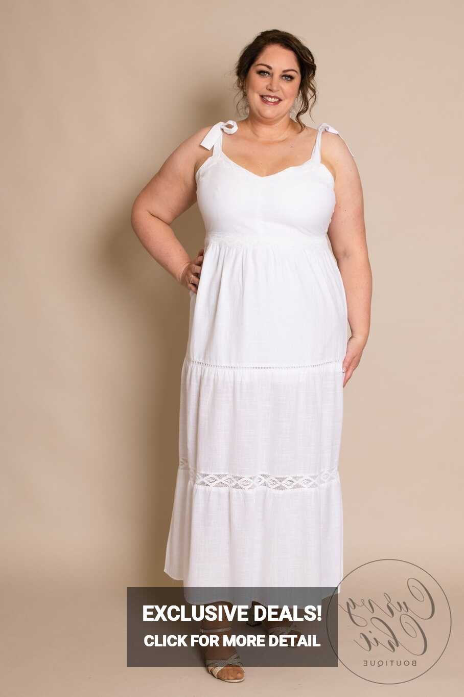 White Cotton Plus Size Dress | Curvy Chic Boutique