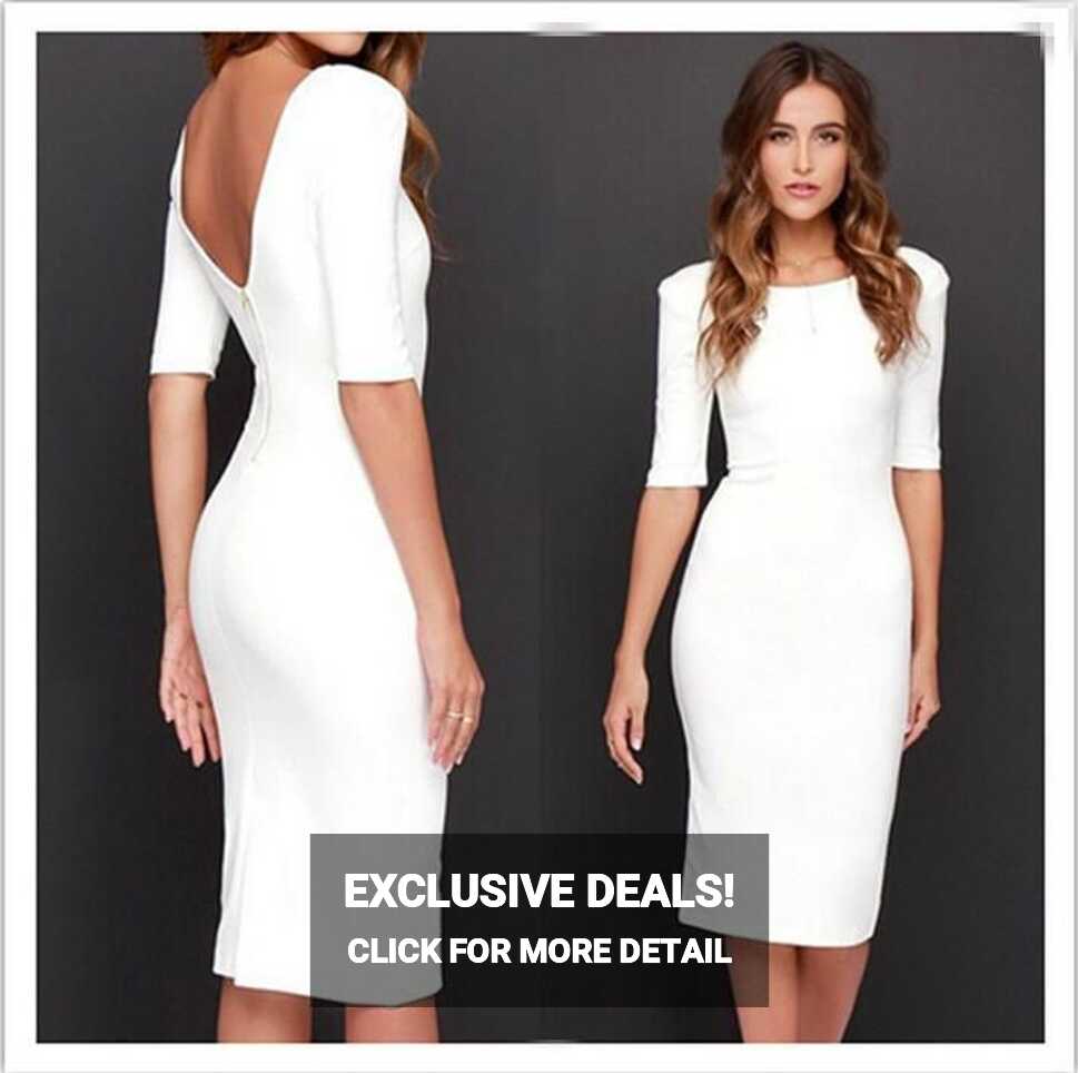 White Dress | Knee-length Dress | Office Dress