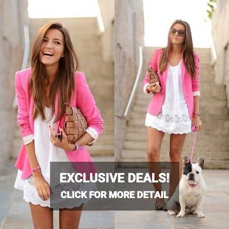 White Dress with Pink Blazer