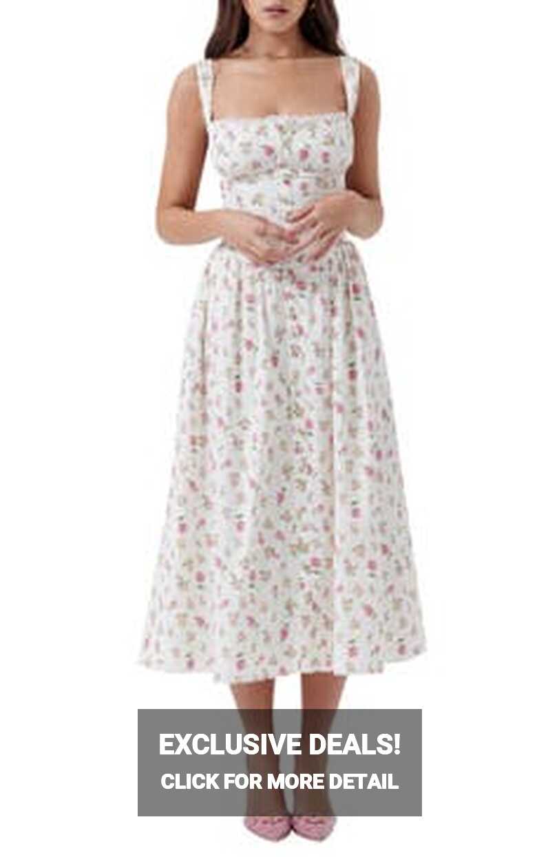 White Floral Dresses for Women