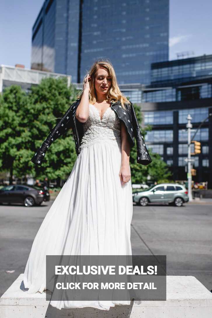 White Lace Dress &amp; Vegan Leather Jacket