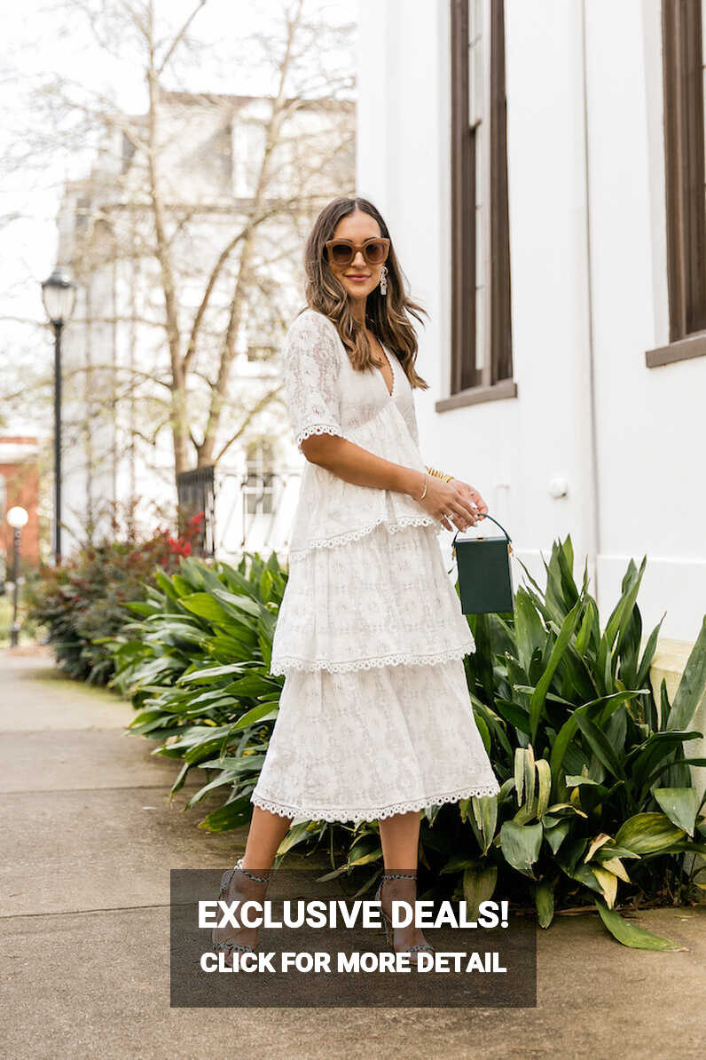 White Lace Midi Dress