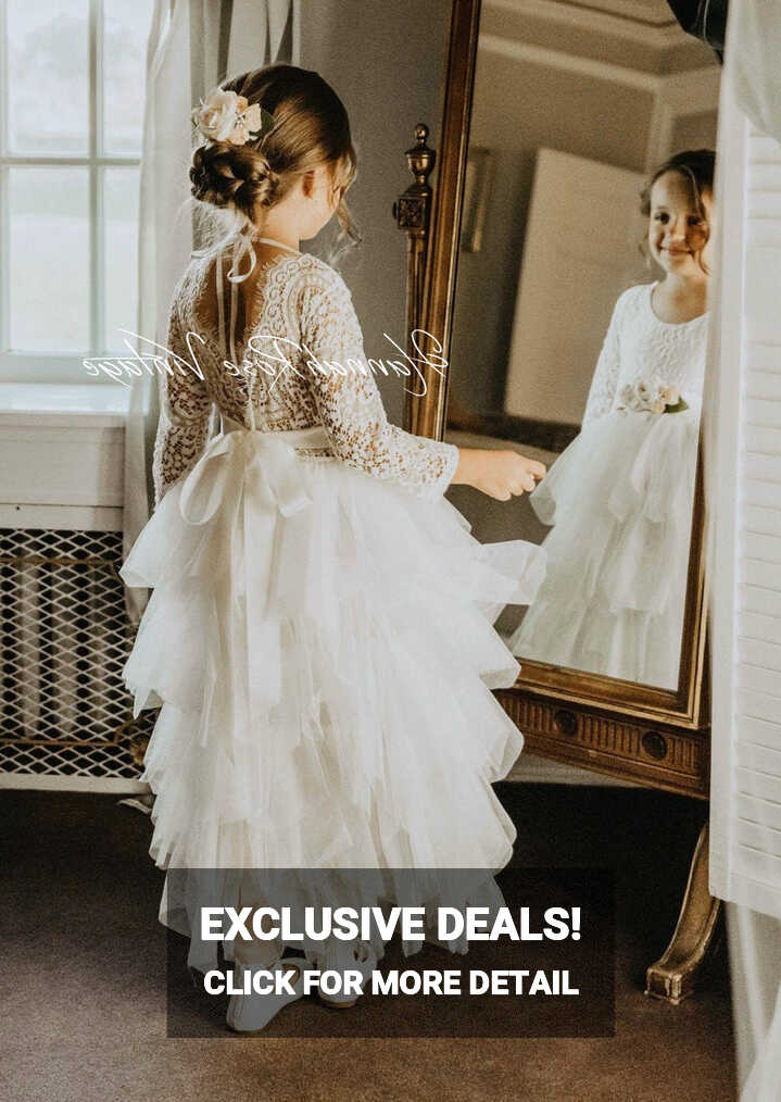 White Layered Flower Girl Dress - Hannahrosevintageboutique.com