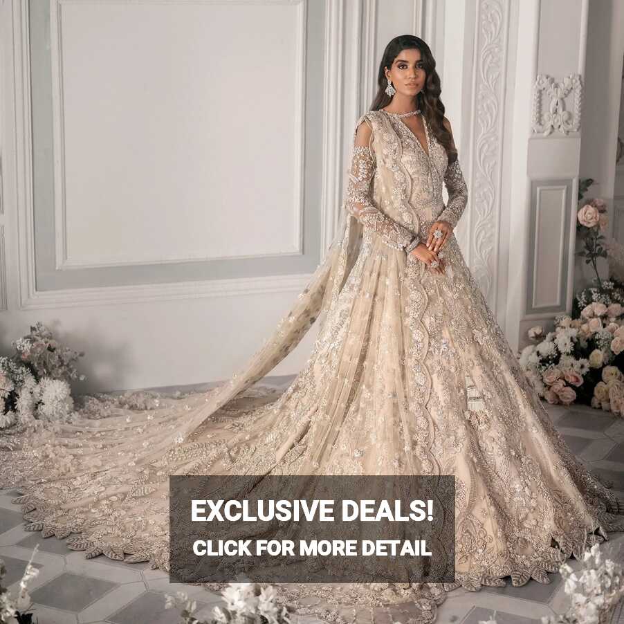 White Lehenga Maxi Dress For Pakistani Bridal Wear – UY COLLECTION