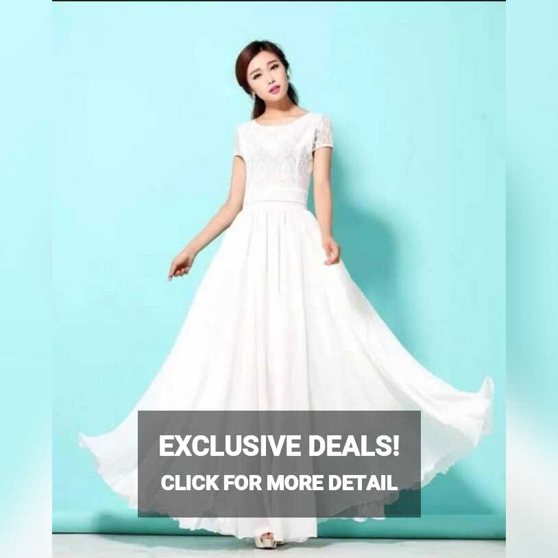 White Long Evening Maxi Dress For Women`s