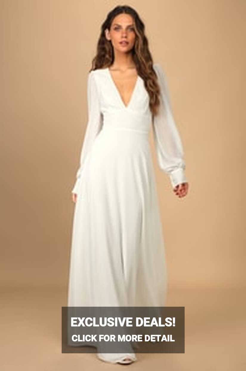 White Long Sleeve Dresses for Women - Lulus