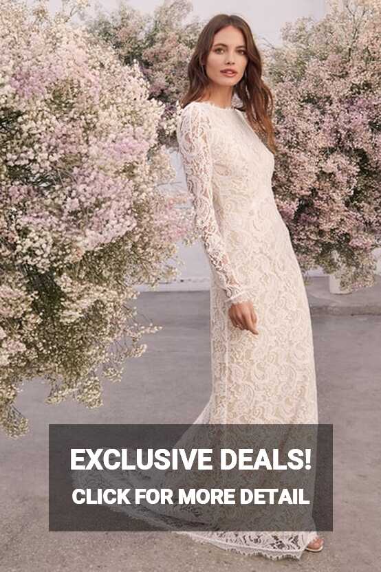 White Maxi Dress - Lace Maxi Dress - Long Sleeve Maxi Dress - Lulus