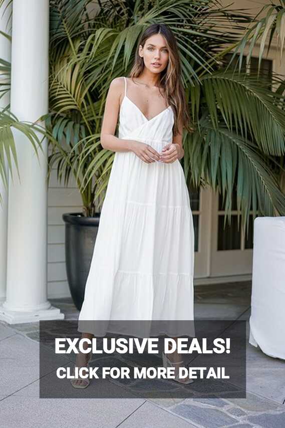 White Maxi Dress - Surplice Dress - Tiered Maxi Dress - Lulus