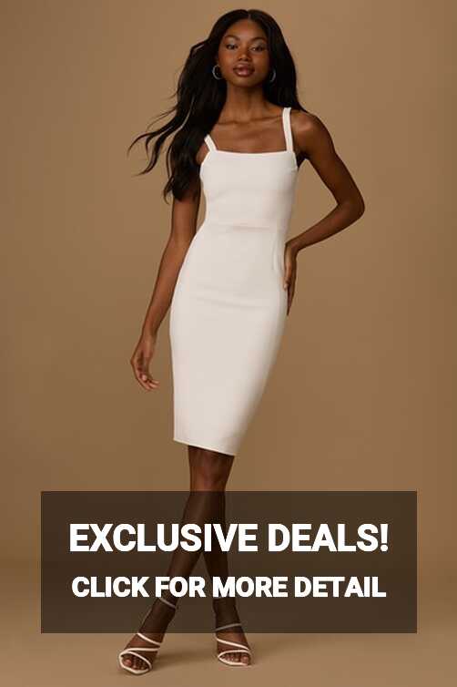 White Midi Dress - Bodycon Midi Dress - Sleeveless Bodycon Dress ...