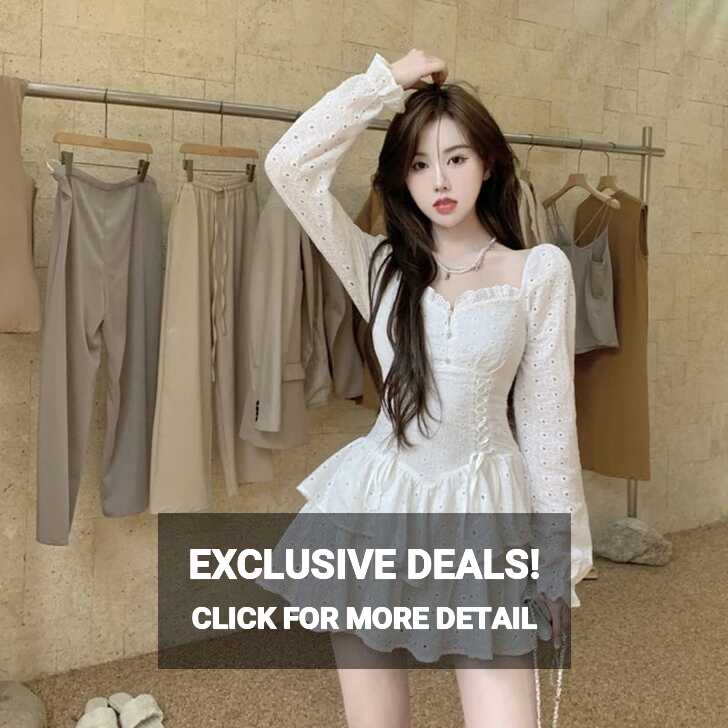 White Mini Casual Bodycon Dress Women Harajuku Kawaii Fairycore ...