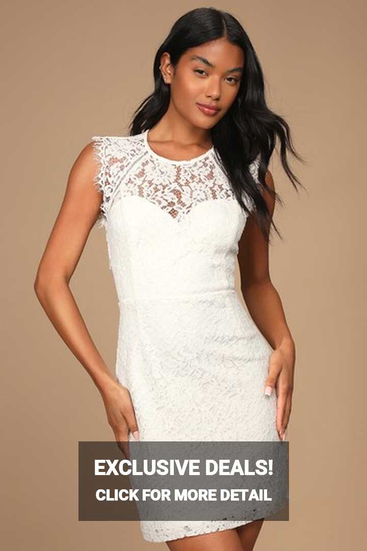 White Mini Dress - Eyelash Lace Dress - Backless Bodycon Dress - Lulus