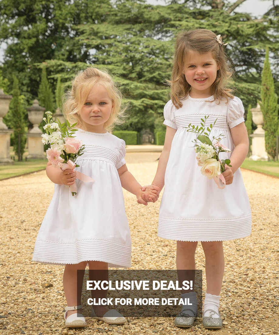 White Pleated Flower Girl Dress | Amelia Brennan