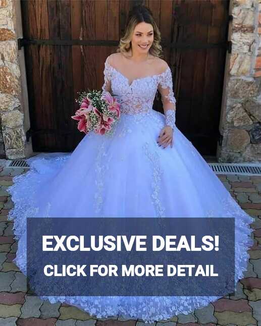 White Princess Ball Gown Wedding Dress – HER SHOP