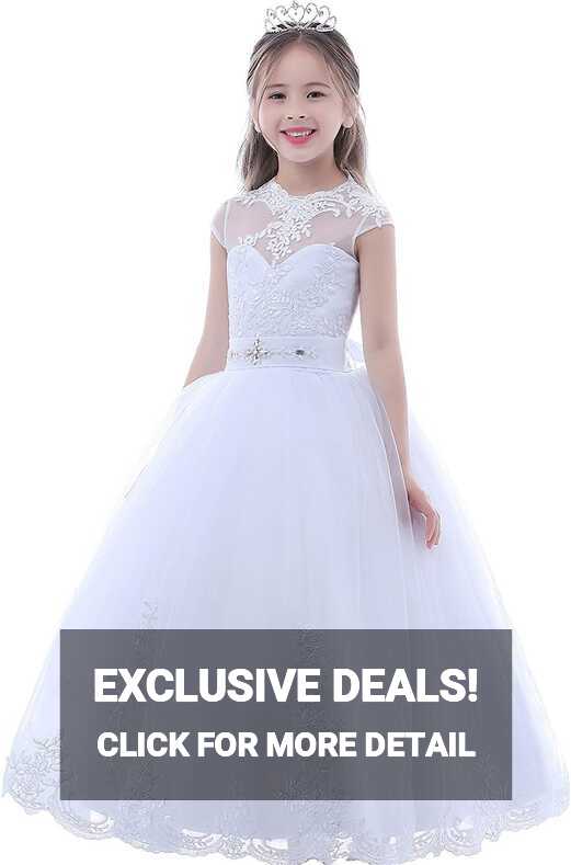 White Princess Flower Girl Dress for First Communion Turkey | Ubuy