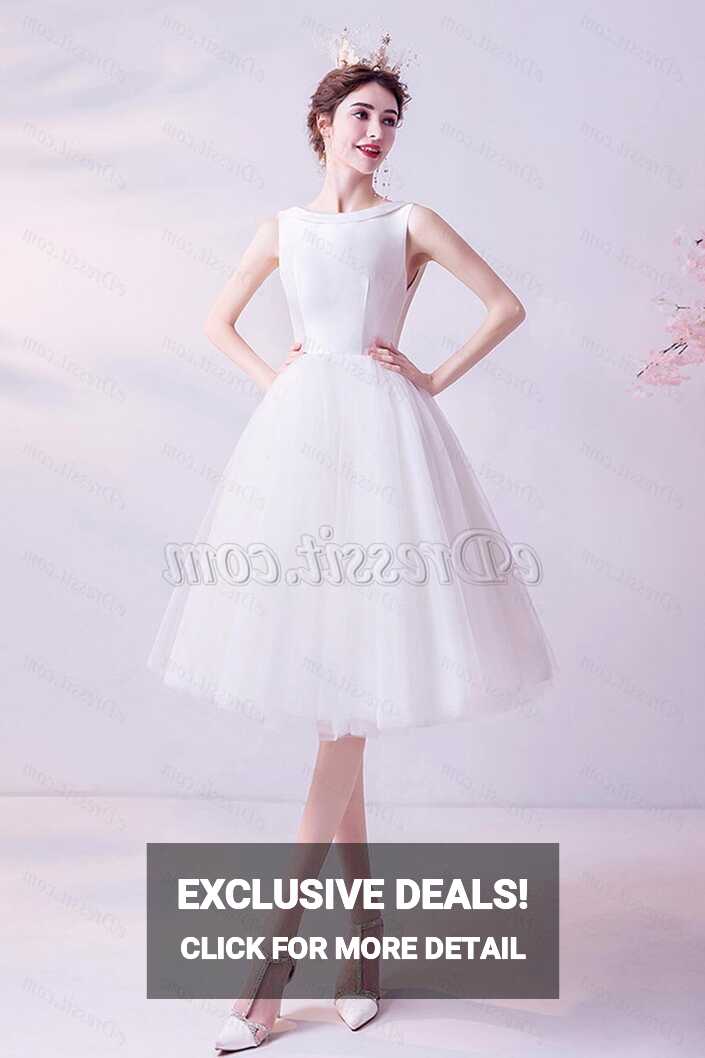 White Short Knee Length Tulle Cocktail Party Dress (35198907 ...